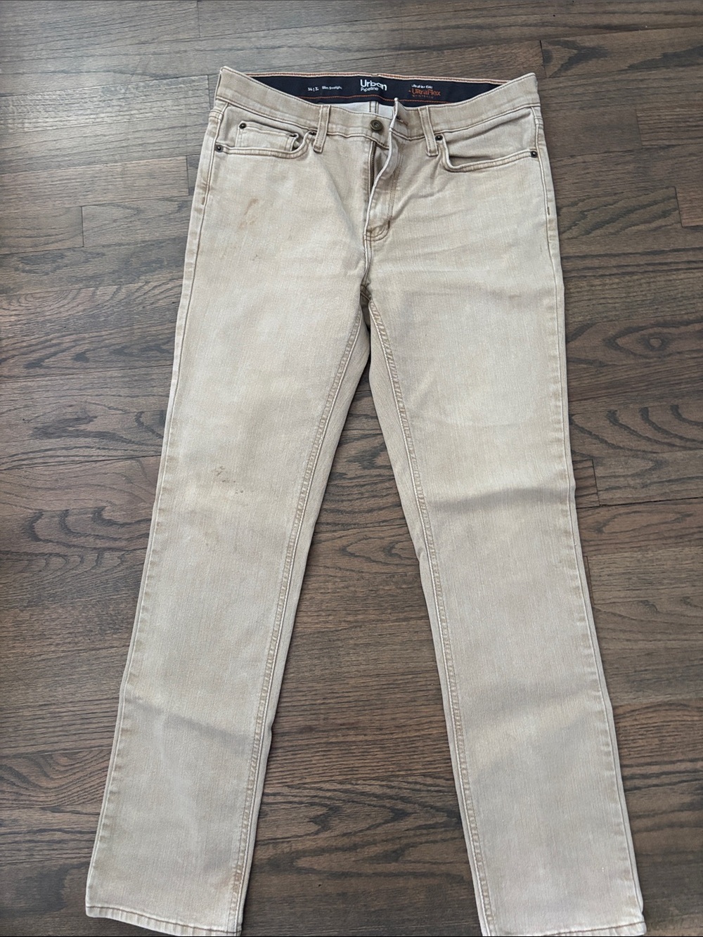 Urban Pipeline Beige Slim Straight Jeans - Picture 8 of 12